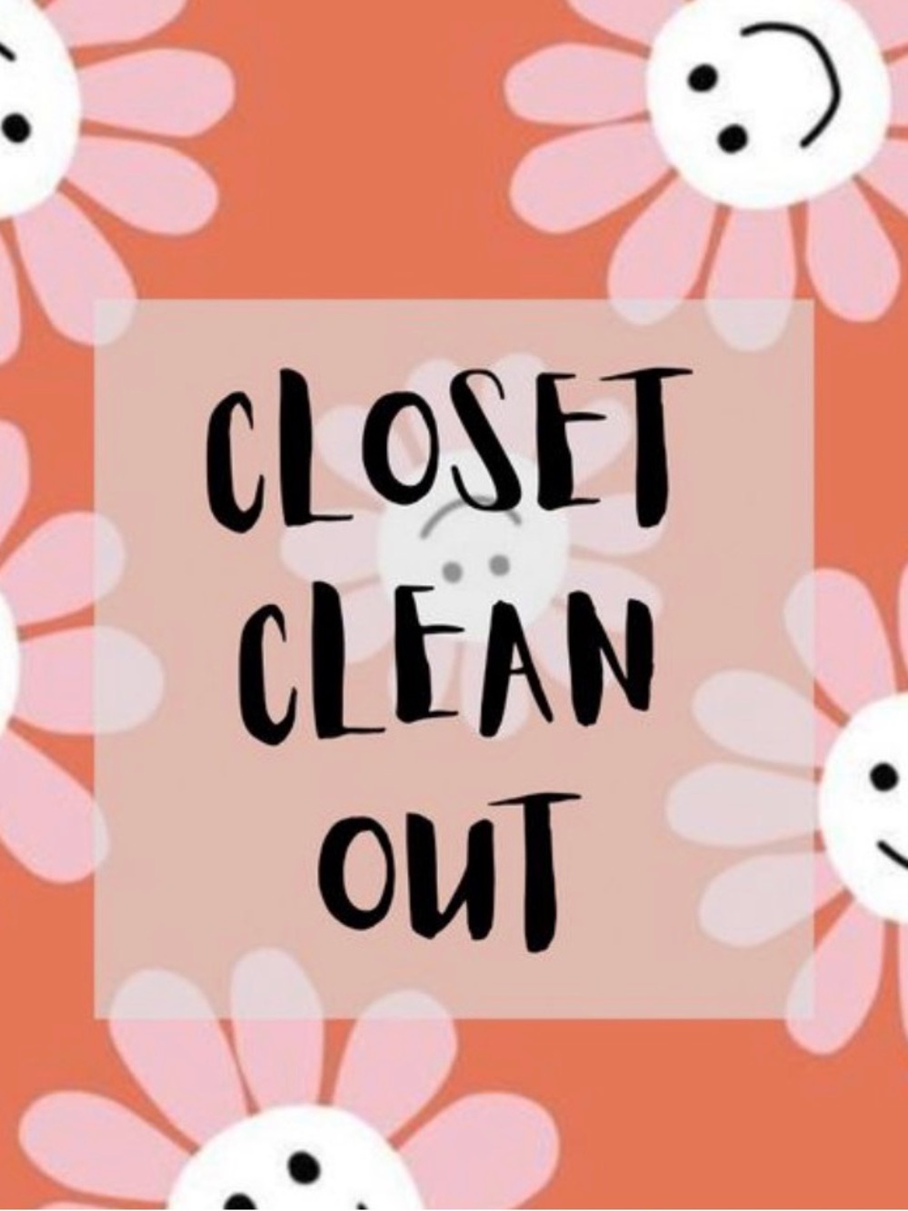 Closet Clean Out Graphic Sign - Coral & Pink Floral